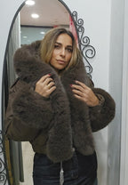 Piumino con pelluccia rimovibile