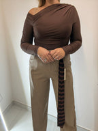 Pantalone cintura cravatta