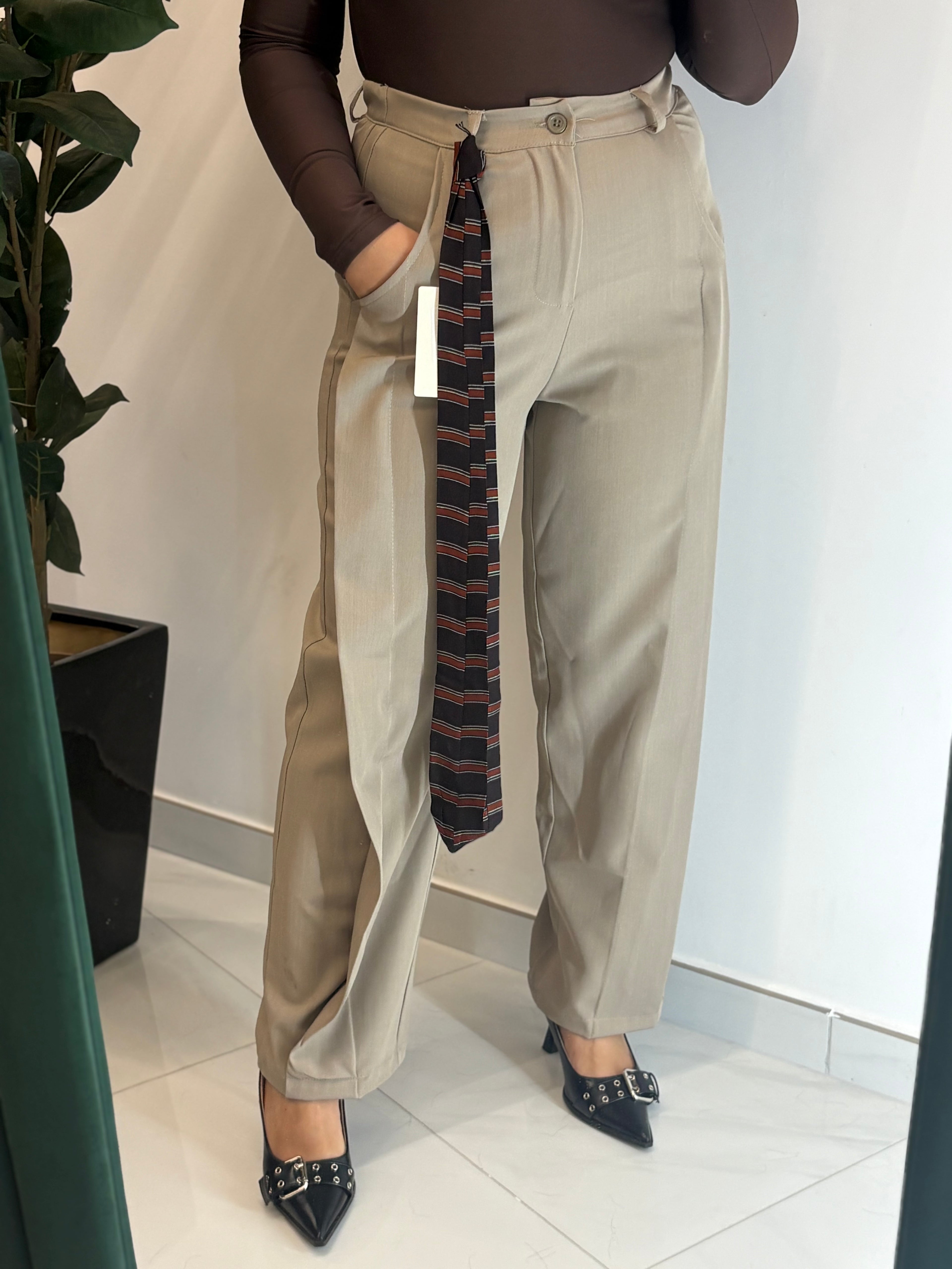 Pantalone cintura cravatta