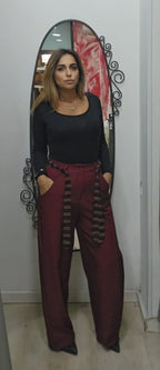 Pantalone cintura cravatta