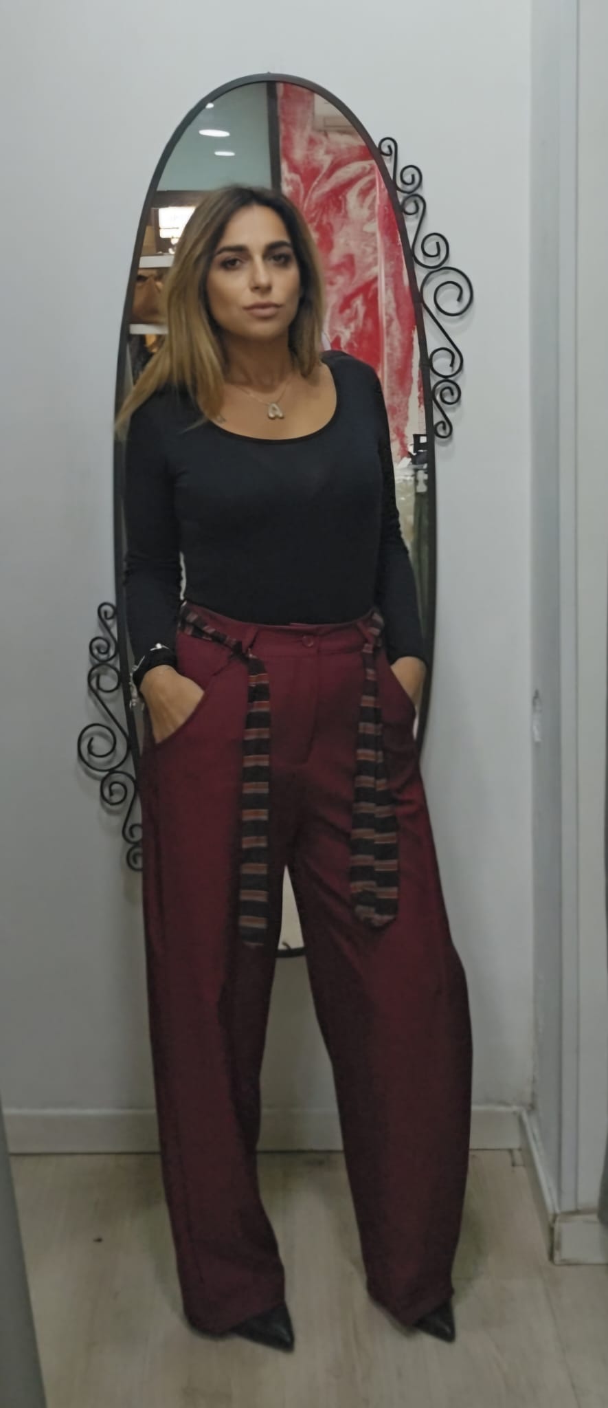 Pantalone cintura cravatta