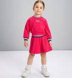 Completo bimba felpa e gonna fucsia in felpa – Outfit sporty chic