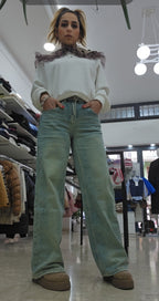 Jeans tasche brillantini