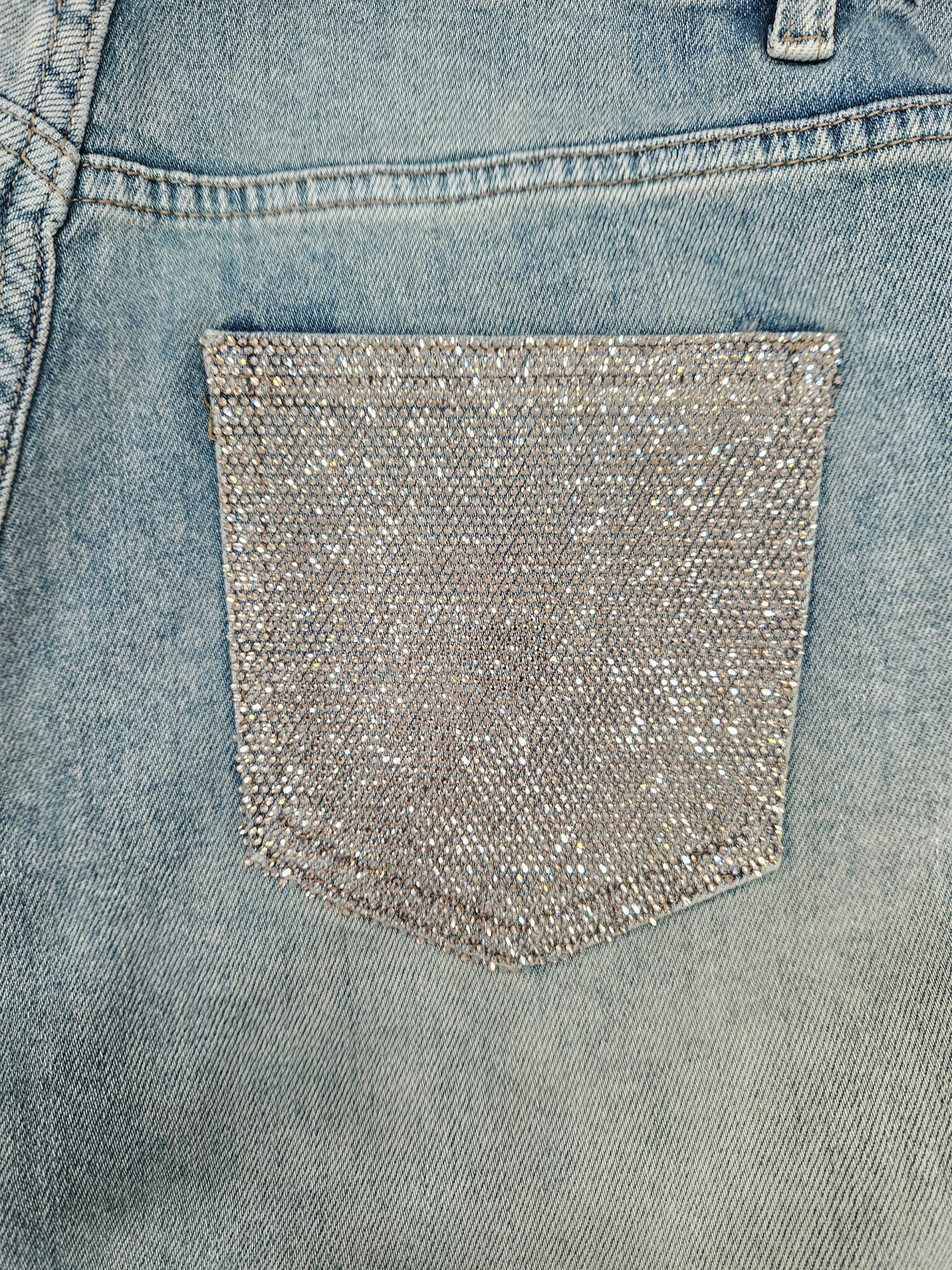 Jeans tasche brillantini