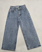 Jeans palazzo con brillantini