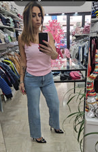 Jeans tasca rosa