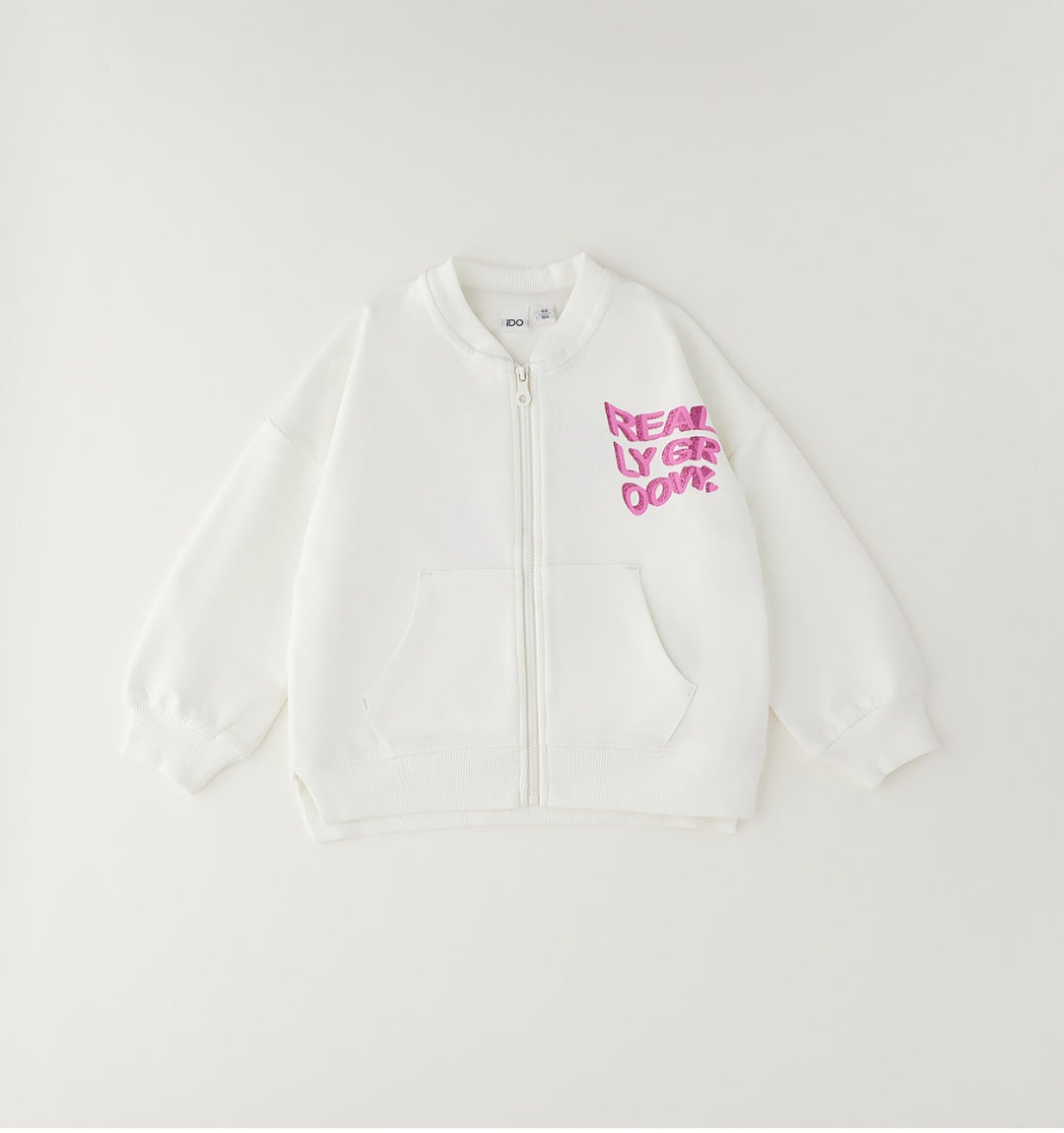 Felpina in cotone con zip ido