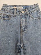 Jeans palazzo con brillantini