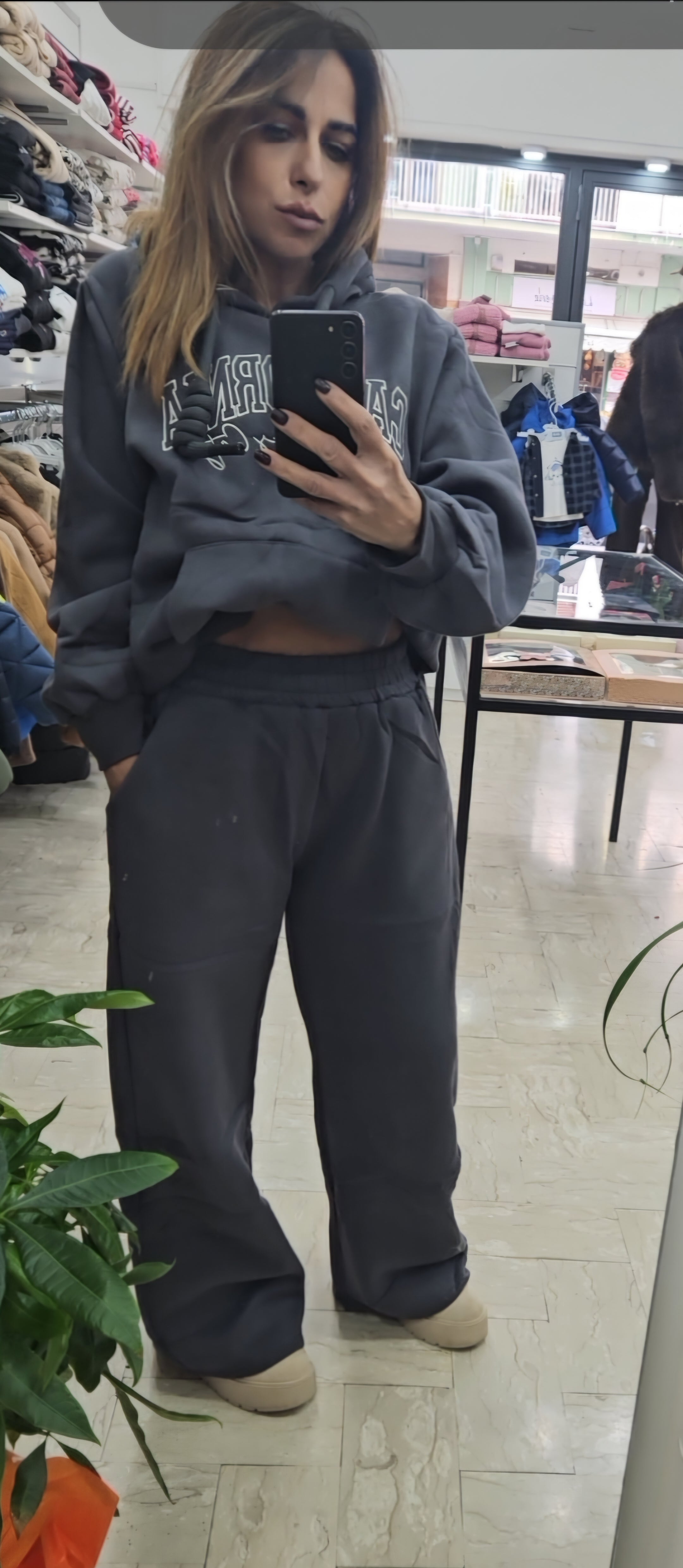 Pantalone tuta felpato